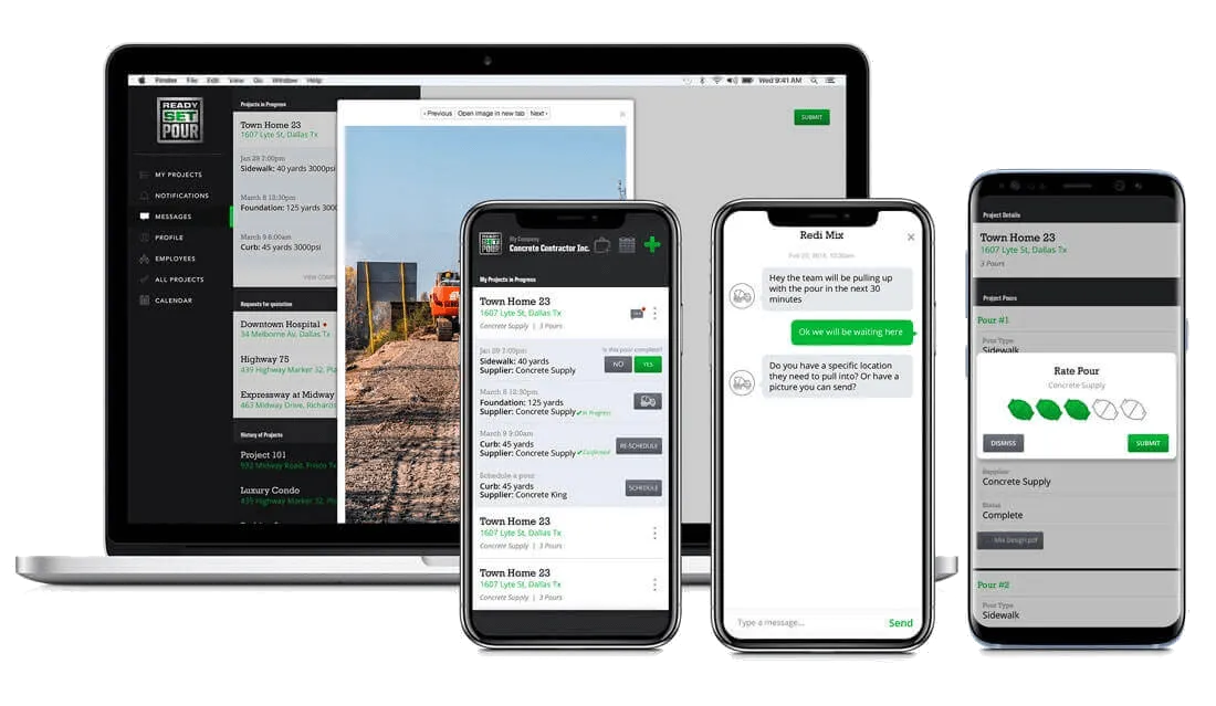 The Ready Set Pour Contractors Mobile App by 7T