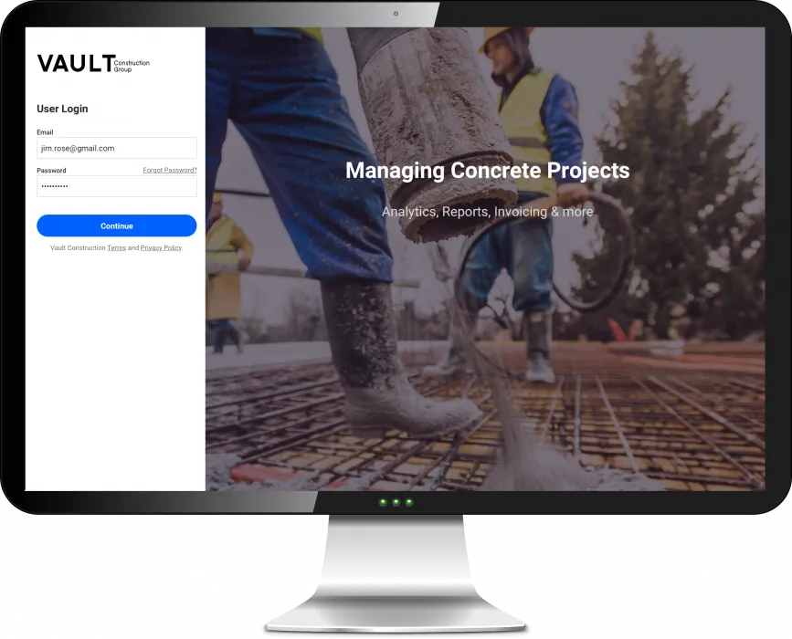 Vault Concrete Contractors Mobile App by 7T Digital Transformation as a Service