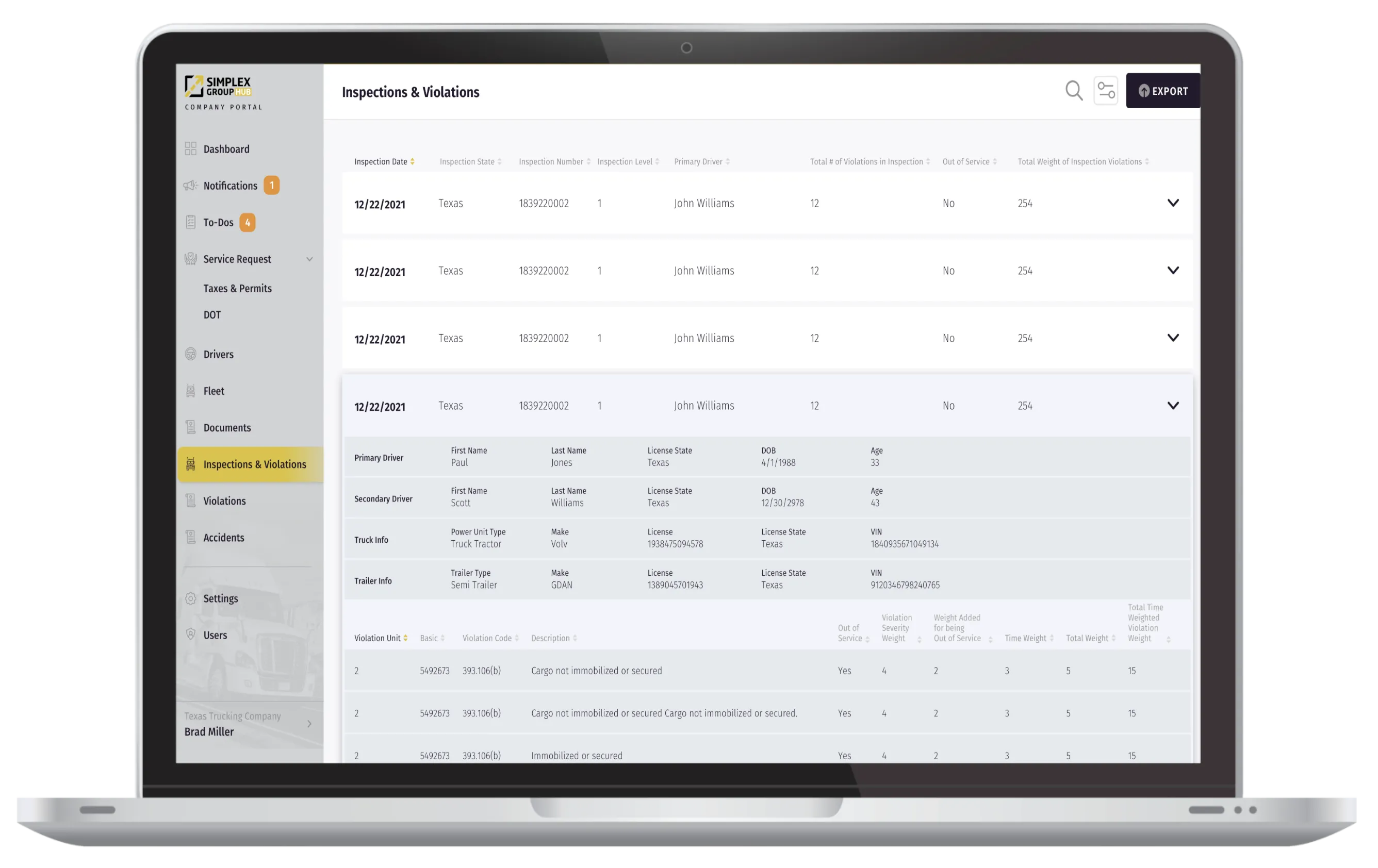 Simplex Group Logistics and Trucking Mobile App Enterprise Software Platform by 7T Digital Transformation as a Service