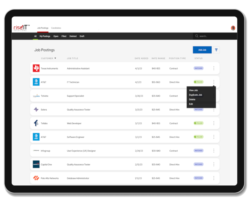 RiseIT Recruiting Software Platform